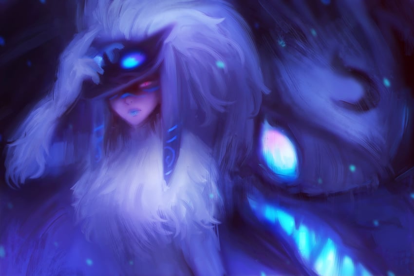 kindred, lamb, and wolf (league of legends) drawn by alex_chow