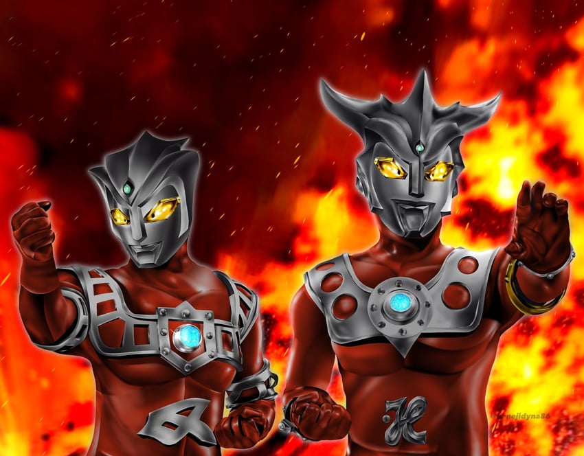 ultraman leo and astra (ultra series and 1 more) drawn by hanejidyna86