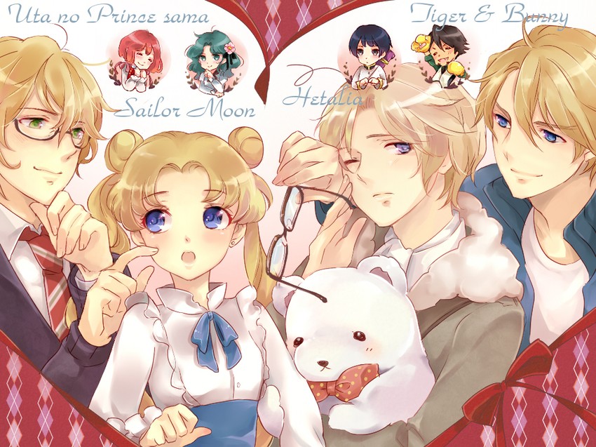 tsukino usagi, kaburagi t. kotetsu, japan, kaiou michiru, keith goodman, and 4 more (bishoujo senshi sailor moon and 3 more) drawn by tukino_(panna)