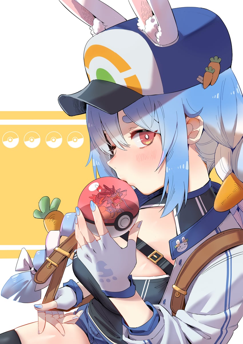 usada pekora and gyarados (pokemon and 1 more) drawn by bygin