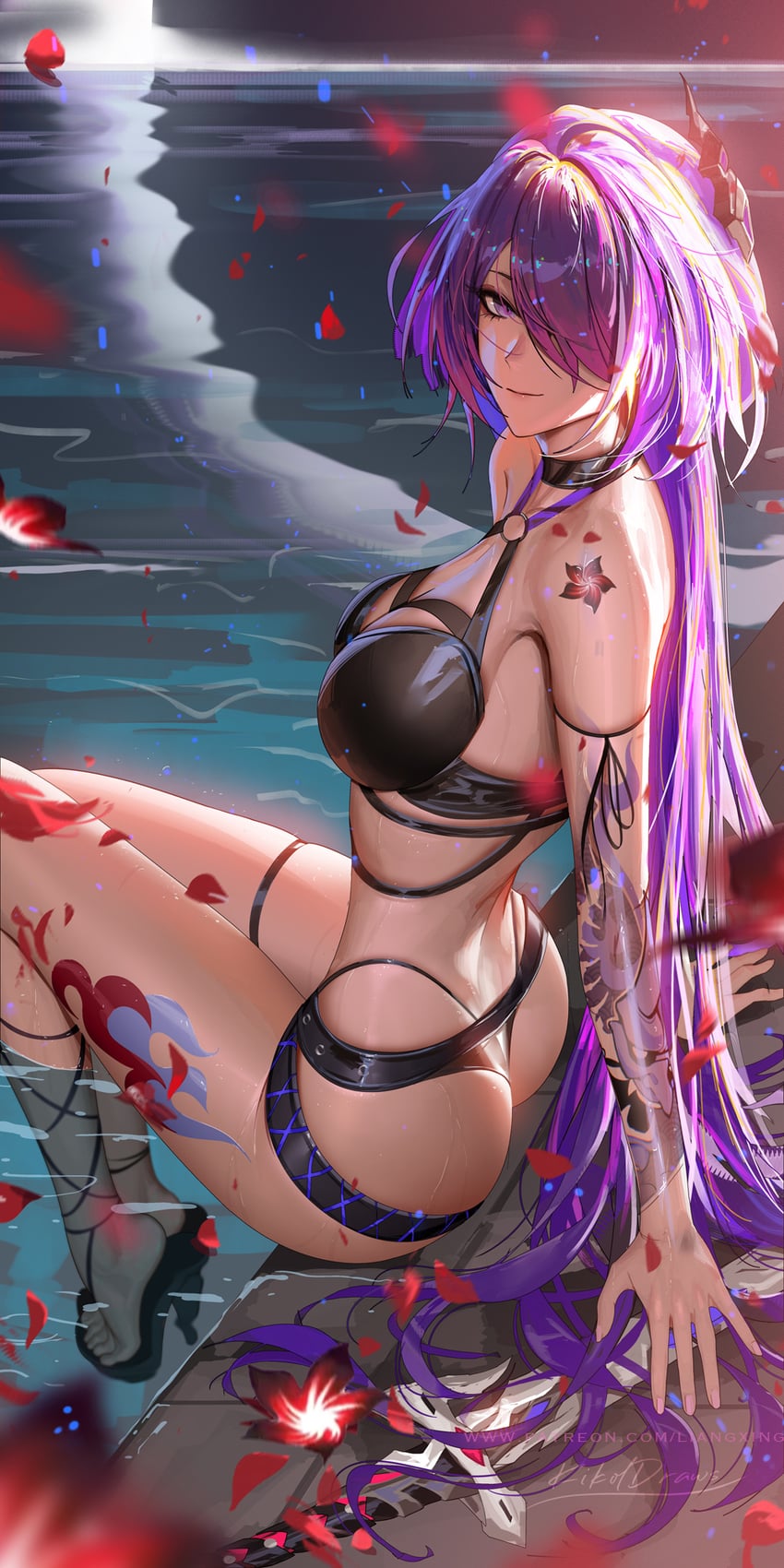 acheron (honkai and 1 more) drawn by liang_xing