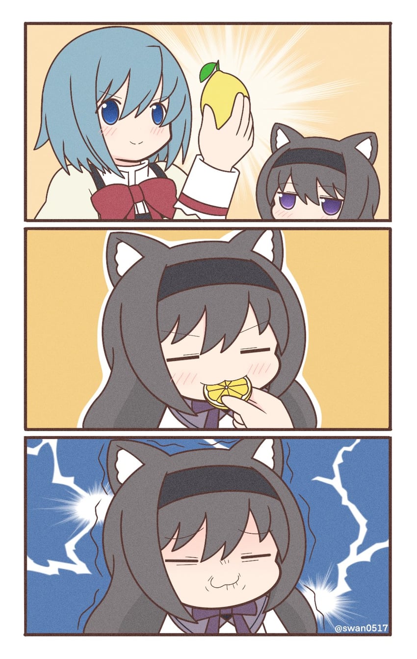 akemi homura and miki sayaka (mahou shoujo madoka magica) drawn by yuno385