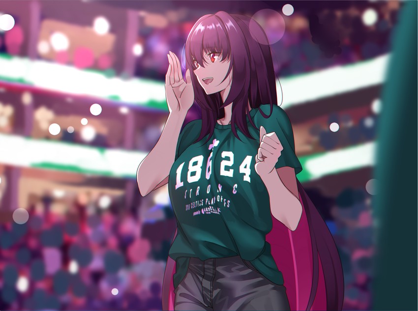 scathach (fate and 3 more) drawn by shijie_jianfa