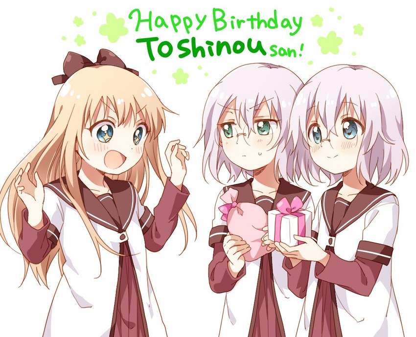 toshinou kyouko, ikeda chitose, and ikeda chizuru (yuruyuri) drawn by namori
