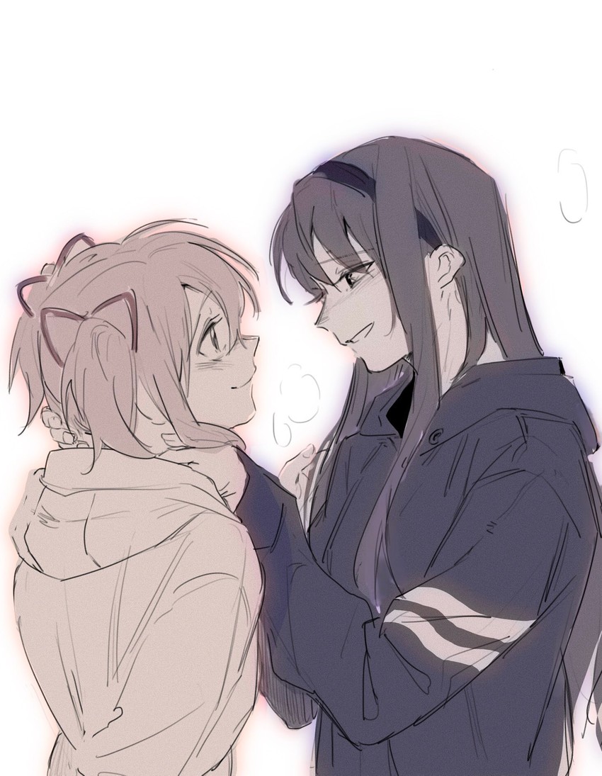 akemi homura and kaname madoka (mahou shoujo madoka magica) drawn by koyomania