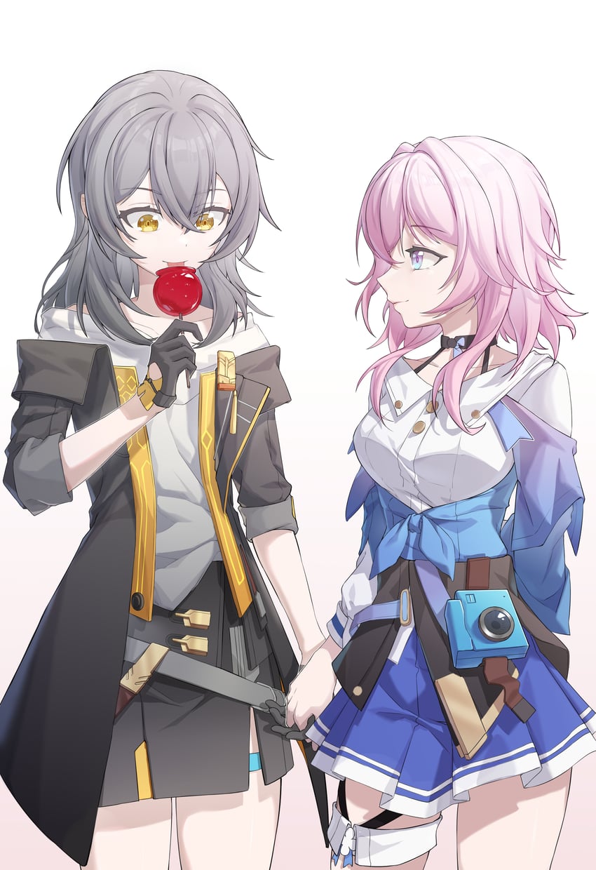 trailblazer, stelle, and march 7th (honkai and 1 more) drawn by shalou