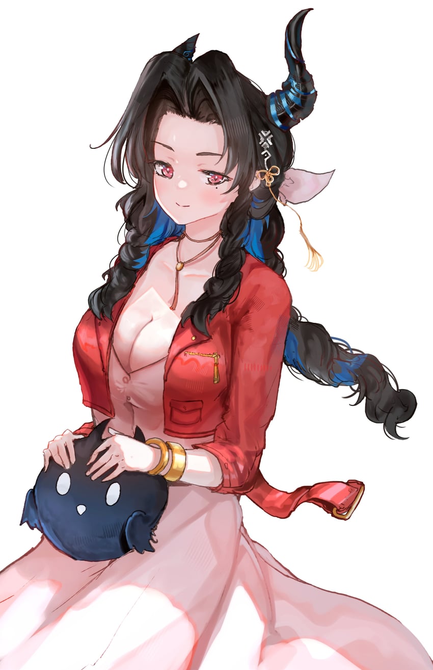 aerith gainsborough, nerissa ravencroft, and jailbird (hololive and 3 more) drawn by advarcher