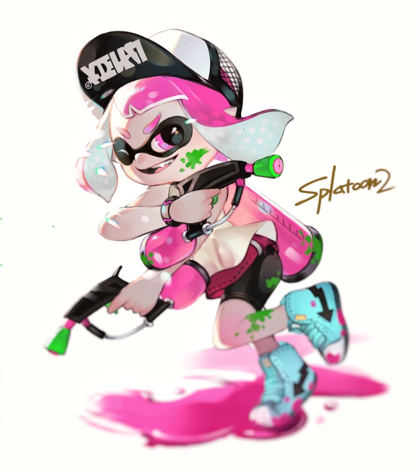 inkling player character and inkling girl (splatoon and 1 more) drawn by yoshihiro_(yoshihiro12190)
