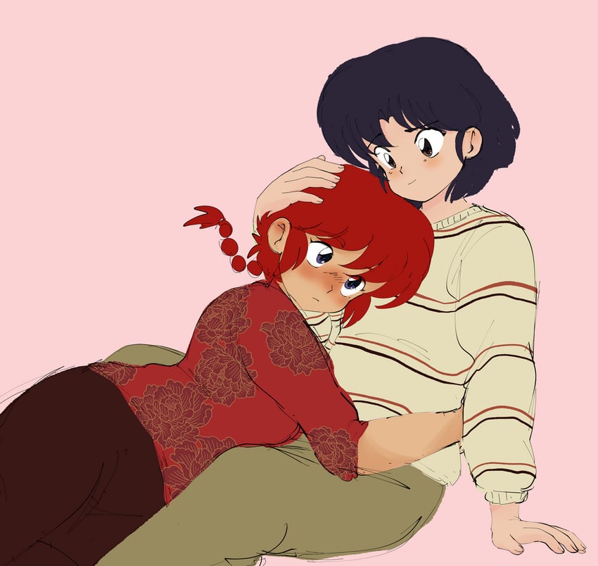 ranma-chan and tendou akane (ranma 1/2) drawn by plushkaiju