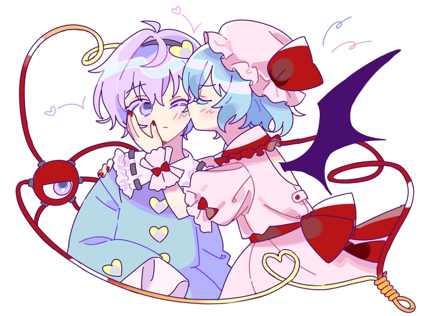 remilia scarlet and komeiji satori (touhou) drawn by de17a