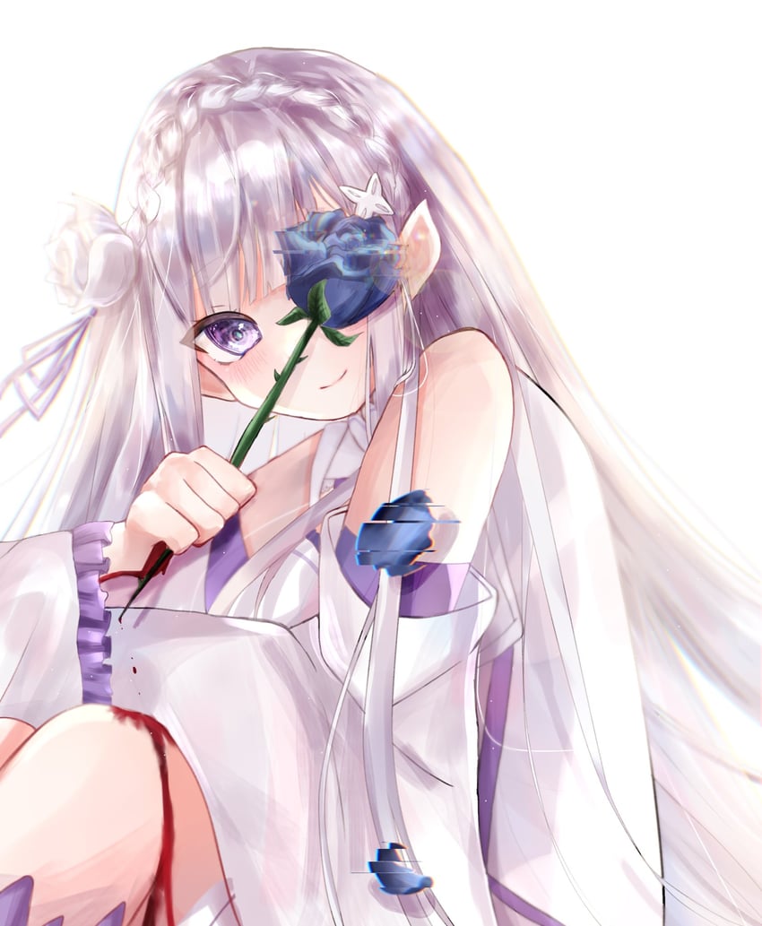 emilia (re:zero kara hajimeru isekai seikatsu) drawn by yura