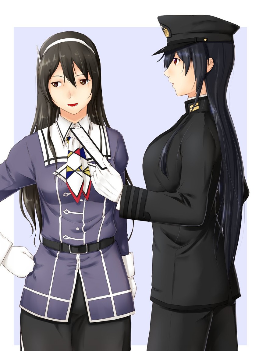 female admiral, ashigara, ashigara kai ni, and tatebayashi sakurako (kantai collection) drawn by niwatazumi