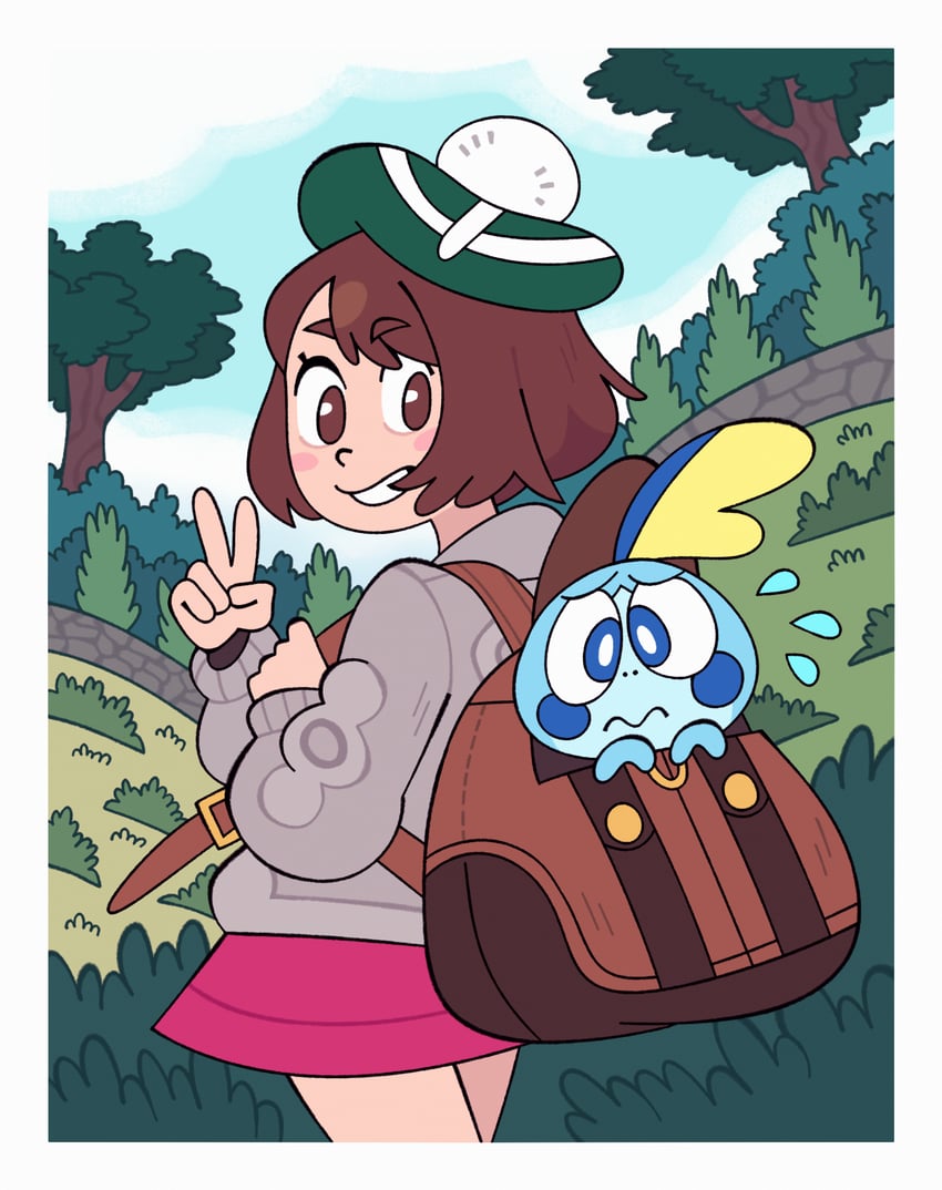 gloria and sobble (pokemon and 1 more) drawn by billspooks