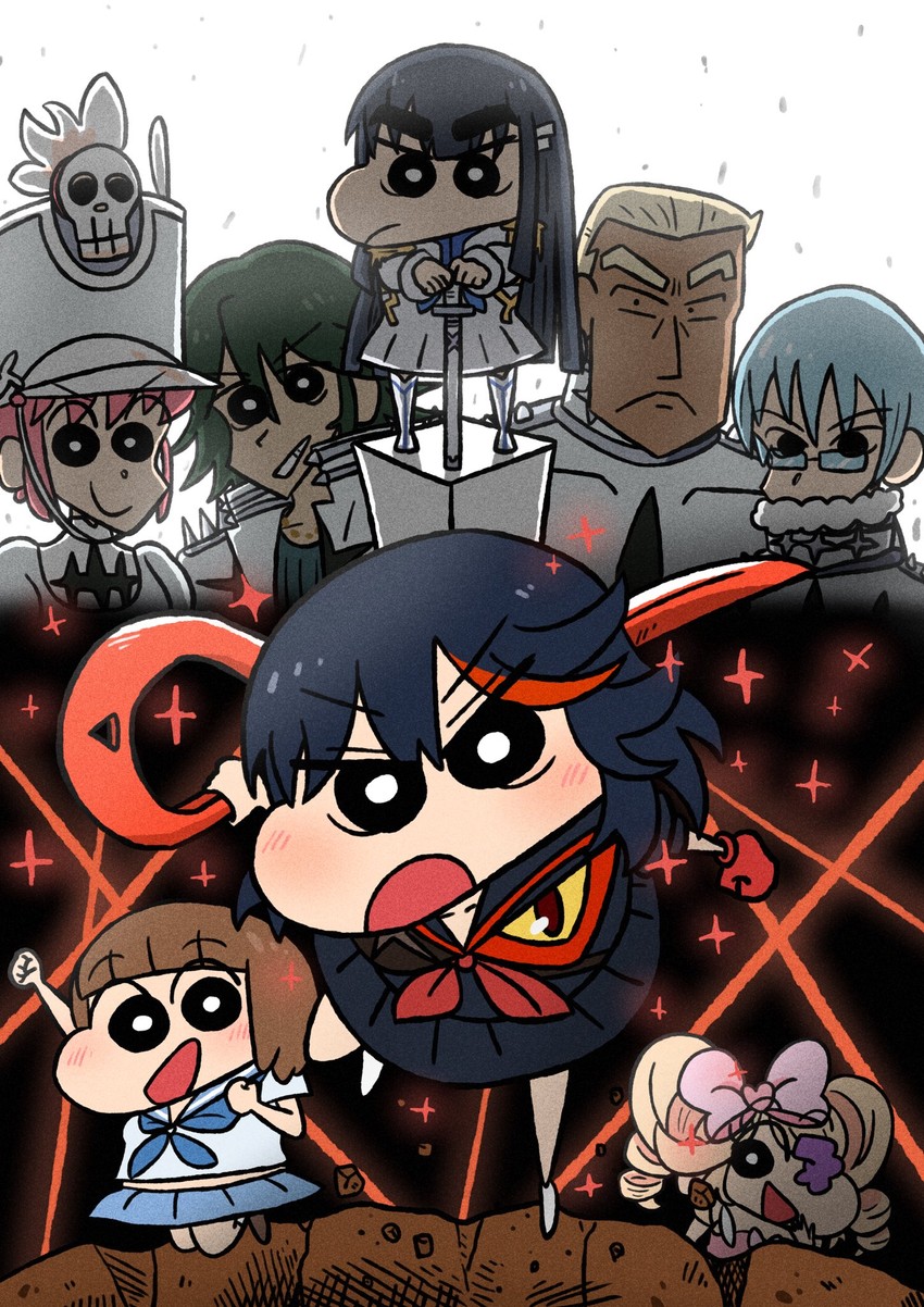 matoi ryuuko and kiryuuin satsuki (kill la kill and 1 more) drawn by chiban