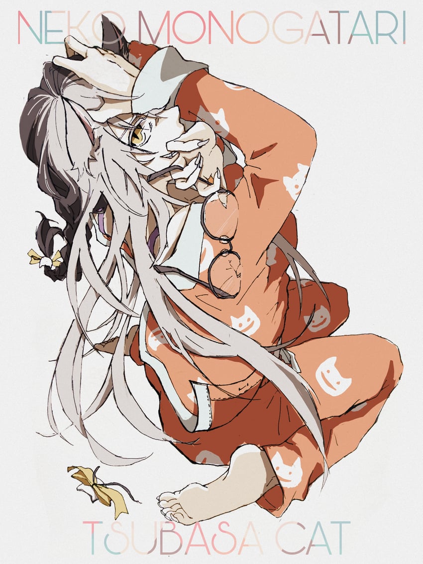 hanekawa tsubasa and black hanekawa (monogatari and 1 more) drawn by mznnt