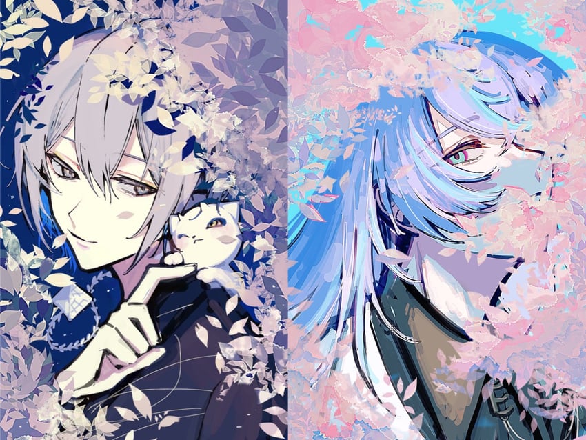 hoshirube sho, koyanagi rou, and otomo (nijisanji) drawn by miya_desu