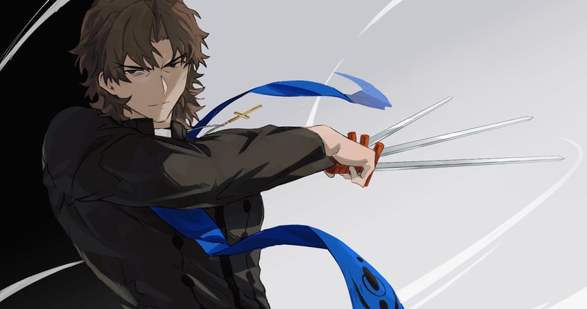 kotomine kirei and grigori rasputin (fate and 2 more) drawn by okonon_(kado_colda)