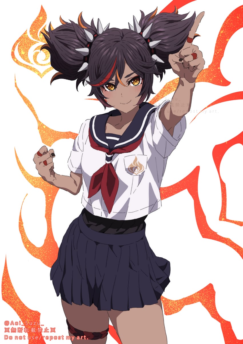 xinyan (genshin impact) drawn by aoi_suzu