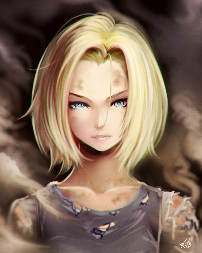 android 18 (dragon ball and 1 more) drawn by kanchiyo