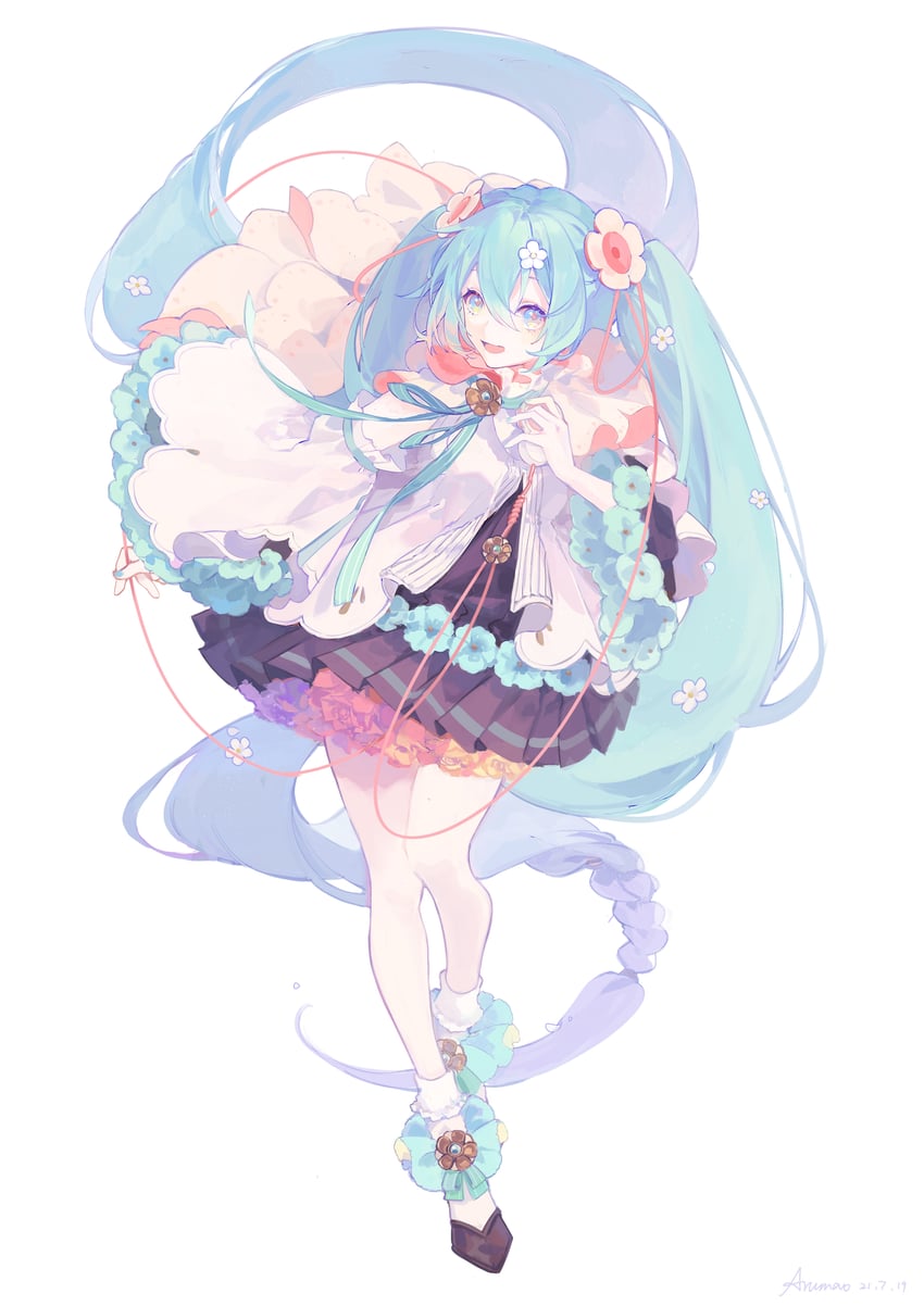 hatsune miku and magical mirai miku (vocaloid and 1 more) drawn by wloop