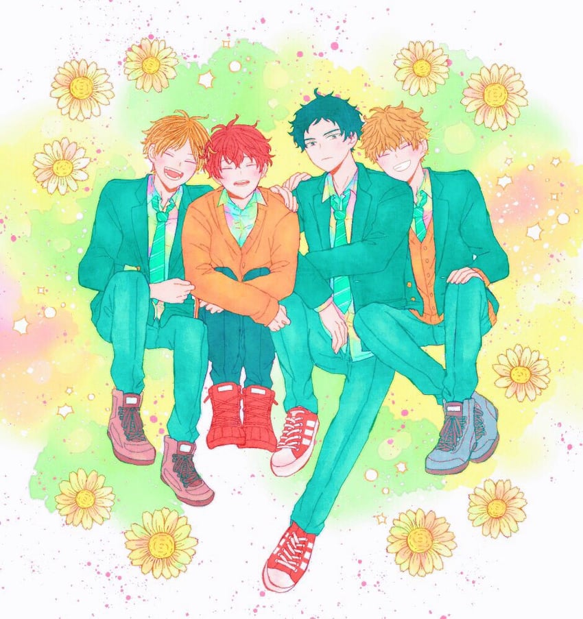 satou mafuyu, kashima hiiragi, yagi shizusumi, and yoshida yuki (given) drawn by bibibimix39
