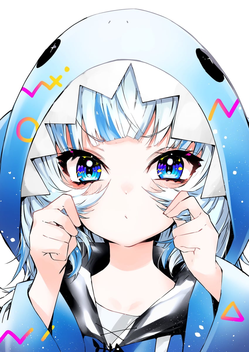 gawr gura (hololive and 1 more) drawn by nez_n