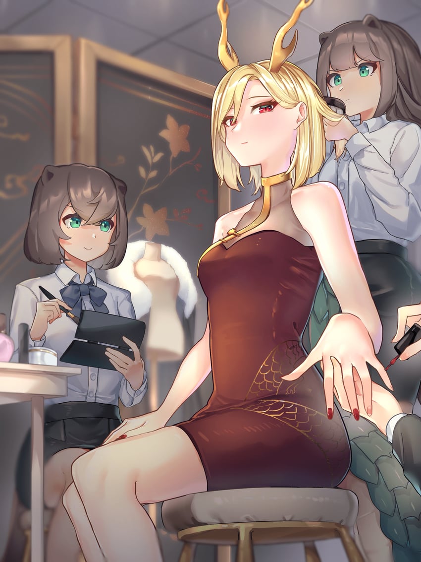 kicchou yachie and otter spirit (touhou) drawn by wankosoba_(wanwan_soba)