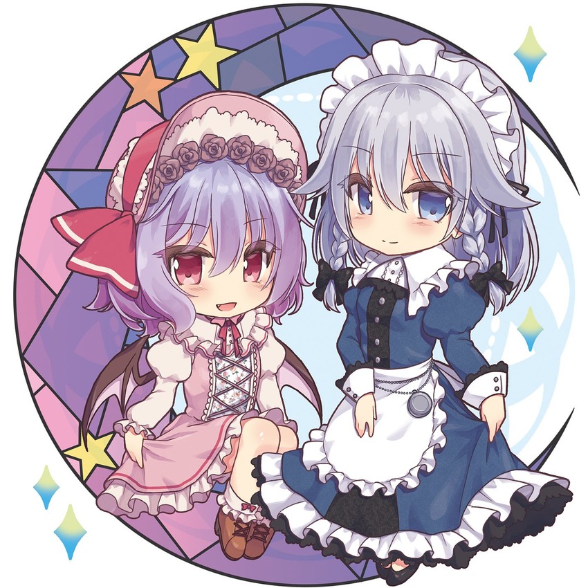 remilia scarlet and izayoi sakuya (touhou) drawn by beni_kurage