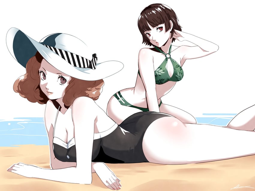 niijima makoto and okumura haru (persona and 1 more) drawn by eightyfourart