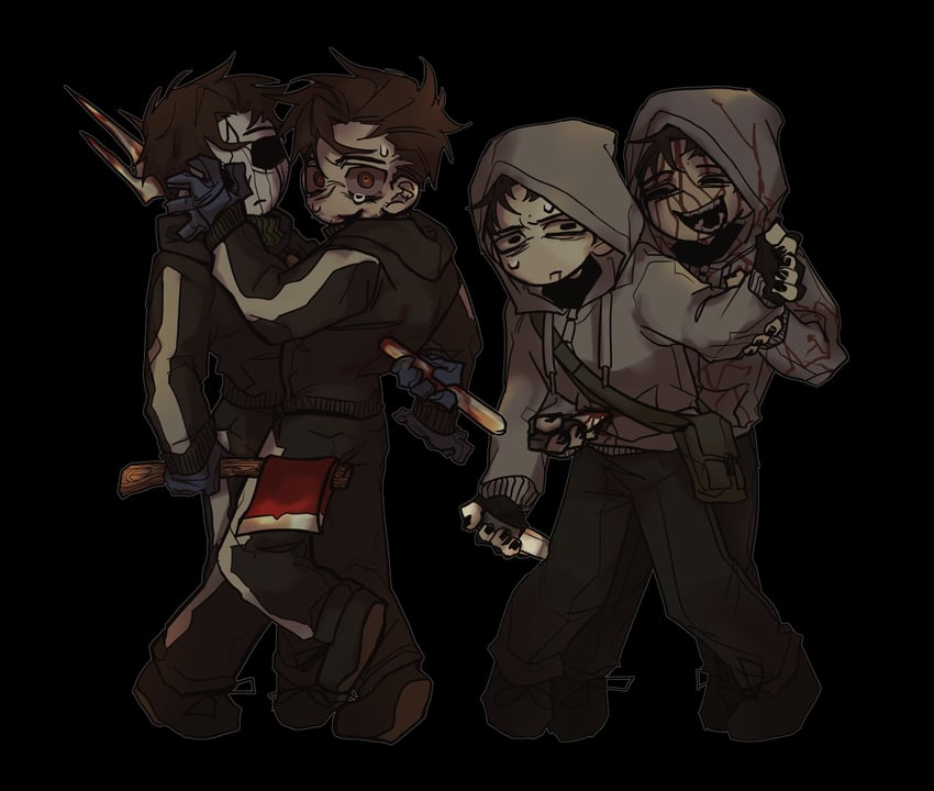 simon henriksson, david leatherhoff, and the addiction (cry of fear) drawn by ju-san