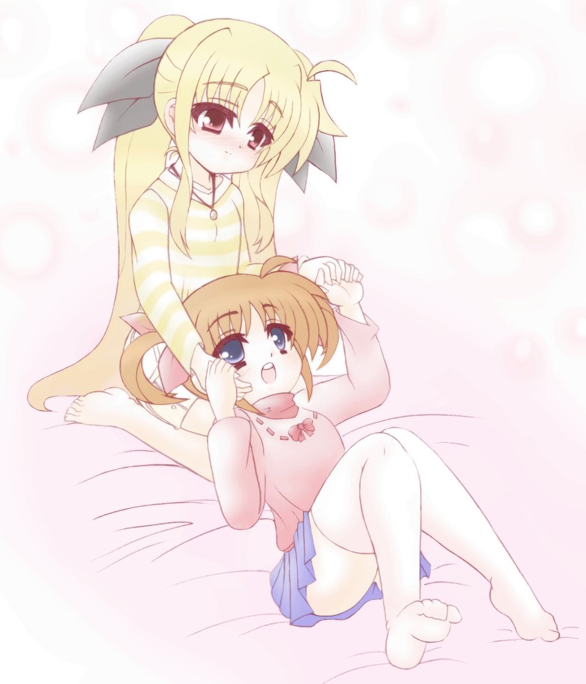 fate testarossa and takamachi nanoha (lyrical nanoha and 3 more) drawn by kano-0724