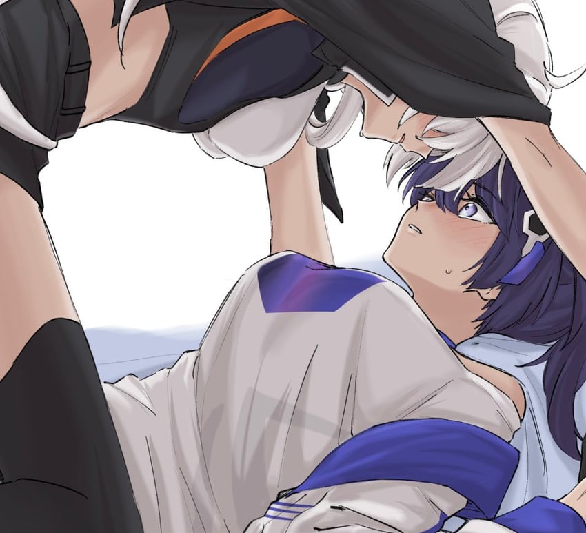 kiana kaslana and raiden mei (honkai and 1 more) drawn by syonosuke9573