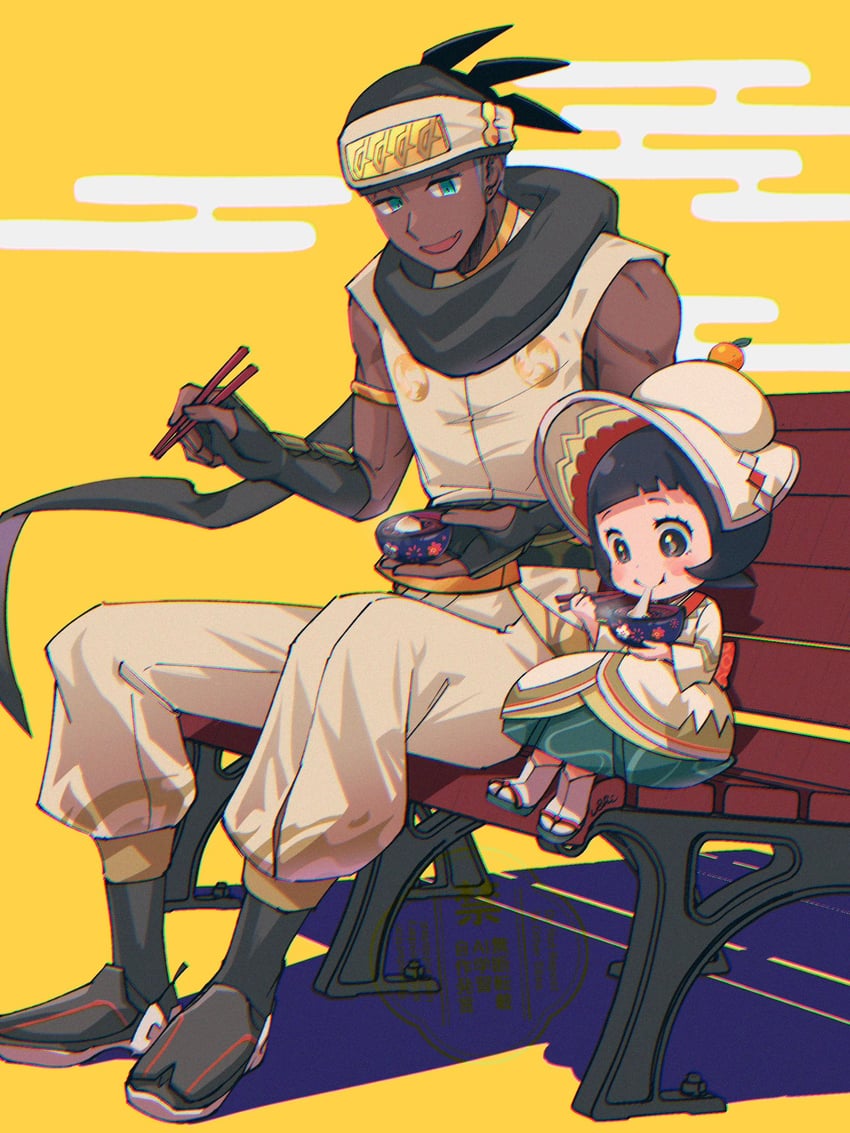 raihan and poppy (pokemon and 1 more) drawn by mitsuba_chiko and ocyaco