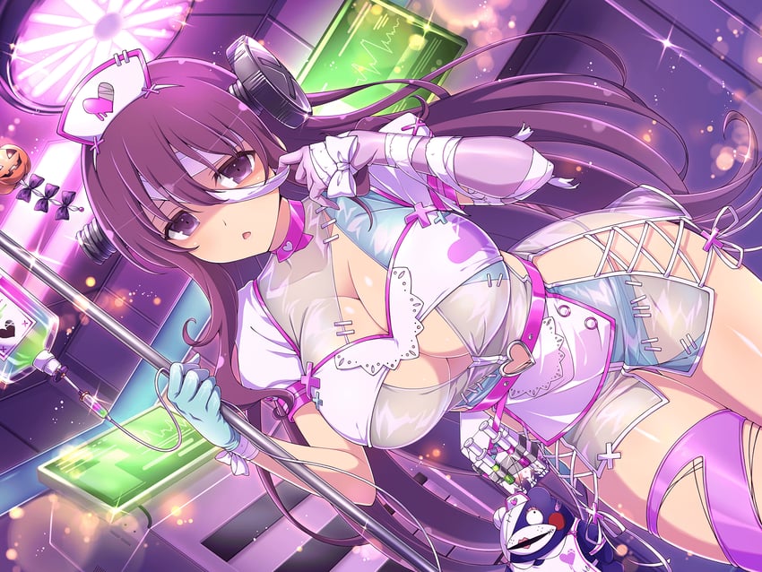 frankenstein's monster and murasaki (senran kagura and 1 more) drawn by yaegashi_nan