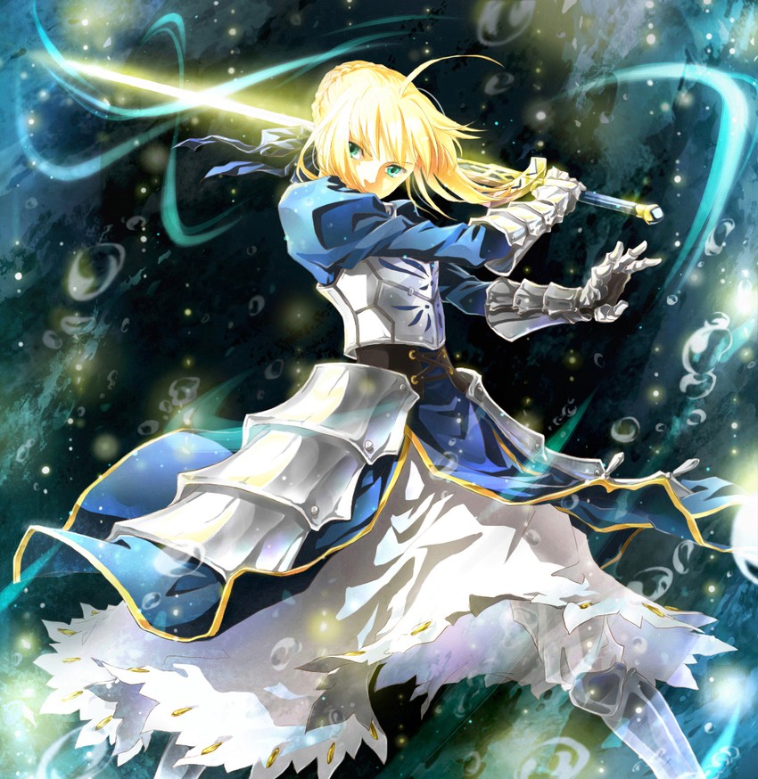 artoria pendragon and saber (fate and 1 more) drawn by suzuneko-rin