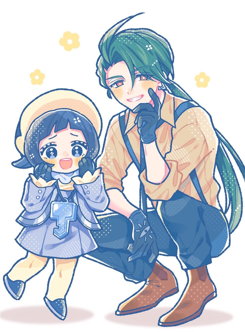 rika and poppy (pokemon and 1 more) drawn by szr_pi