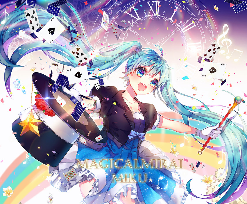 hatsune miku and magical mirai miku (vocaloid and 1 more) drawn by shina_(sbk951121)