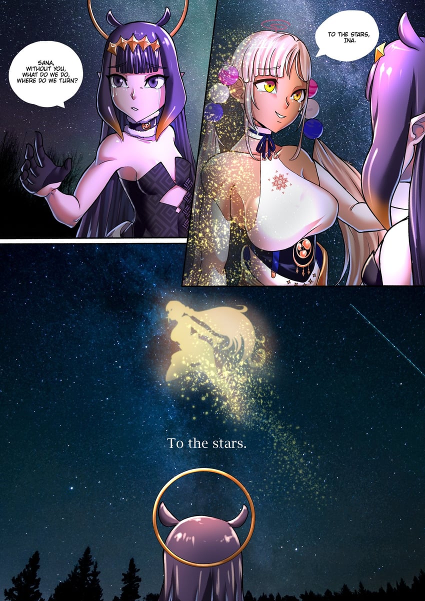ninomae ina'nis and tsukumo sana (hololive and 1 more) drawn by lightingstrxu