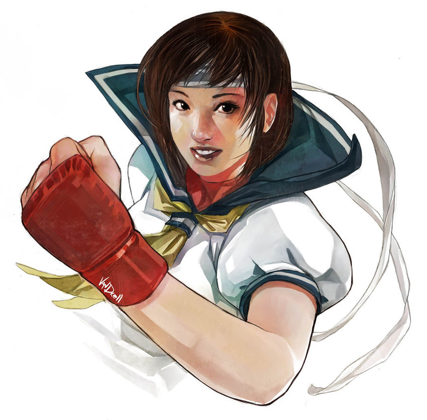 kasugano sakura (street fighter and 2 more) drawn by daniel_oduber
