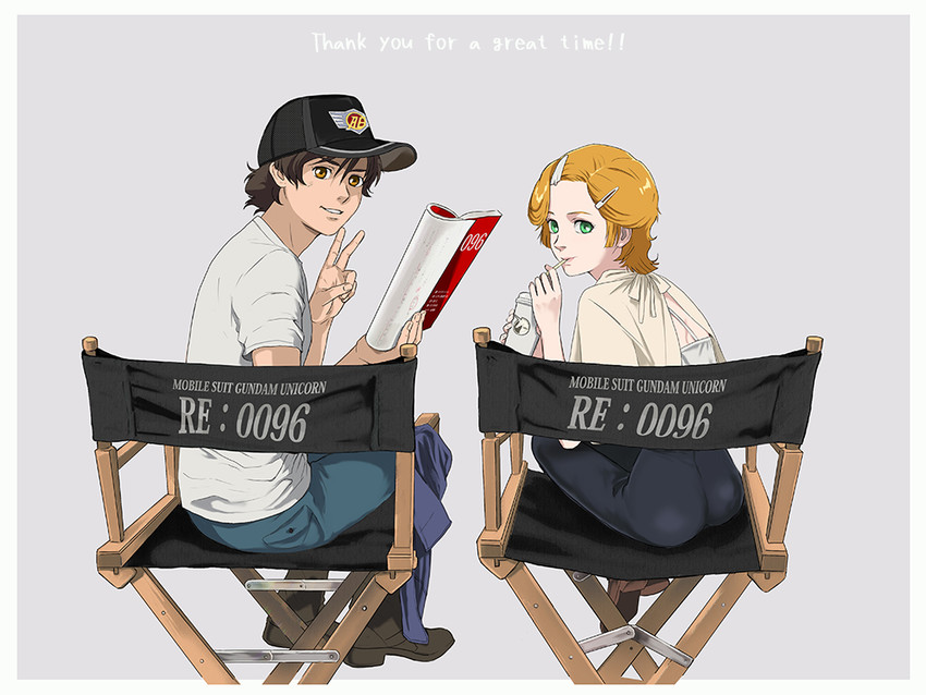 mineva lao zabi, banagher links, and audrey burne (gundam and 1 more) drawn by ebba
