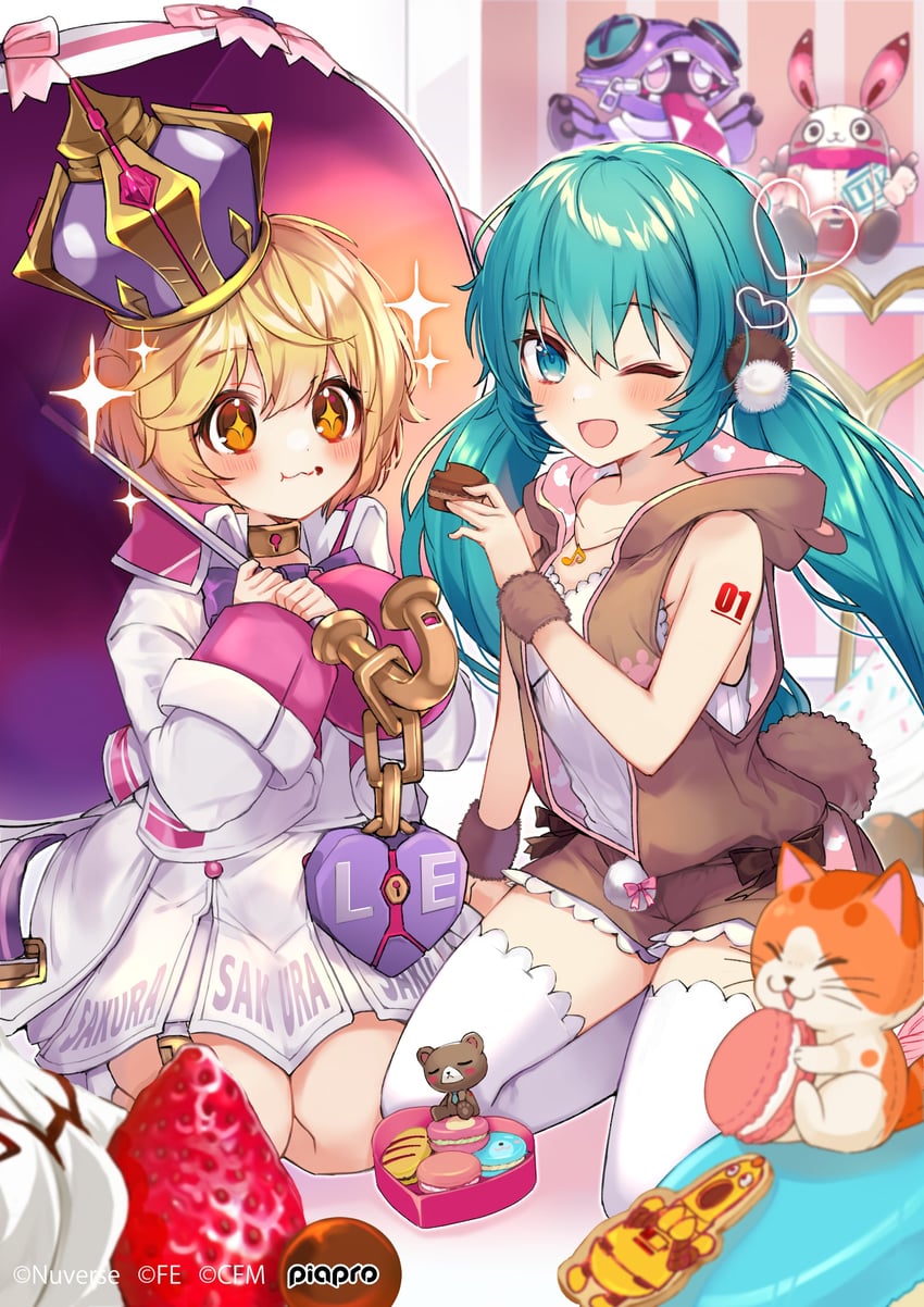 hatsune miku and sakura (vocaloid and 1 more) drawn by nekoi51