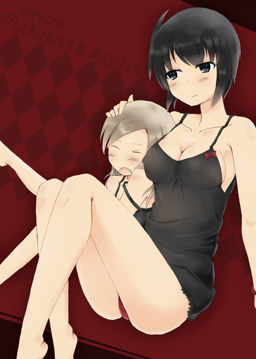 luciana mazzei and martina crespi (world witches series and 1 more) drawn by amai_nekuta