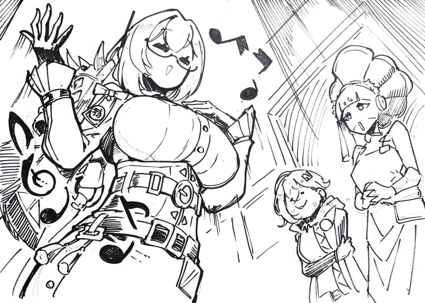 belle, tsukishiro yanagi, and elfy (zenless zone zero) drawn by rikizo