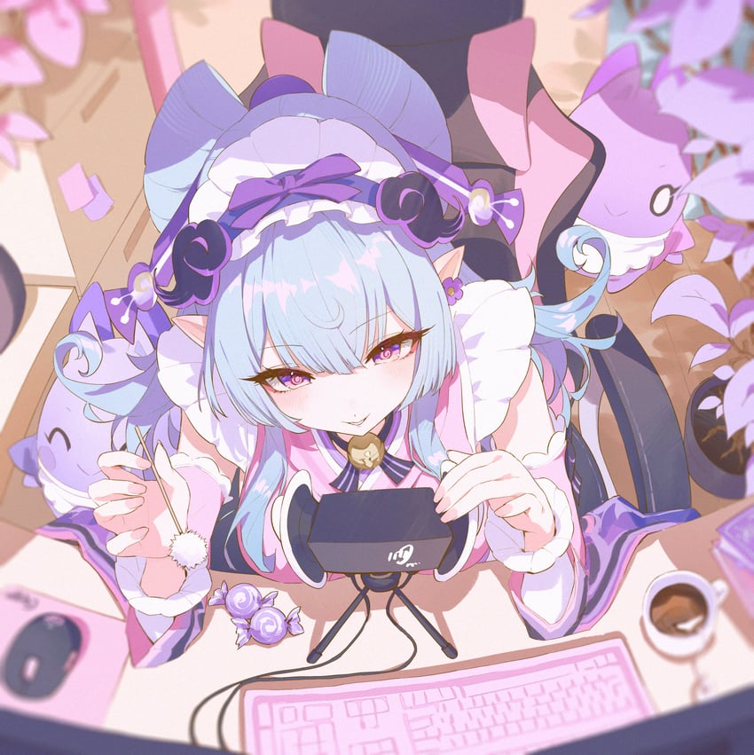 yumemizuki mizuki, shiba murasaki, and hyakujitsuhaku shion (genshin impact) drawn by juffles