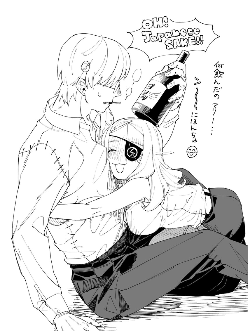 franken stein and marie mjolnir (soul eater) drawn by hissiu