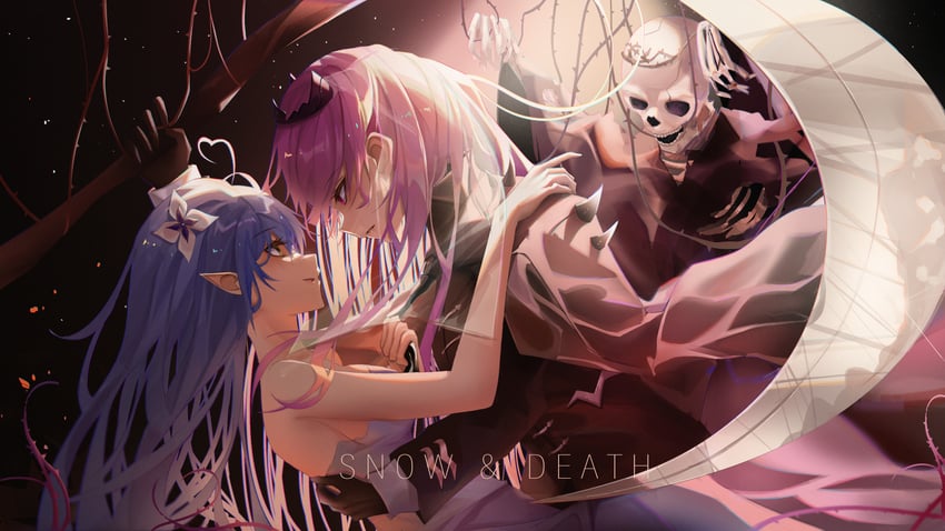 mori calliope and yukihana lamy (hololive and 1 more) drawn by turbulence