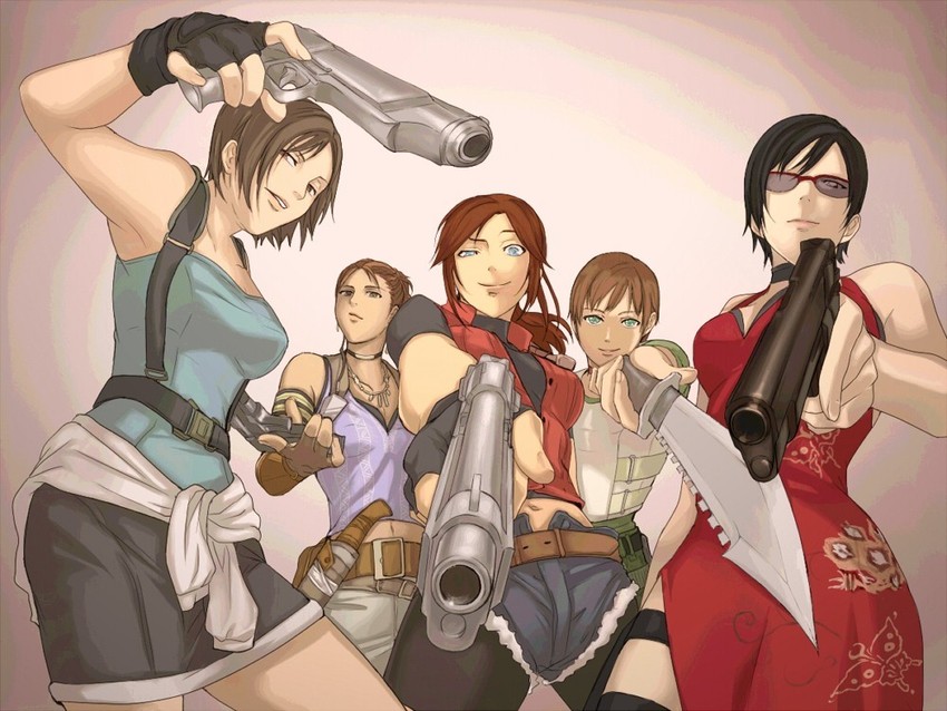 jill valentine, ada wong, claire redfield, rebecca chambers, and sheva alomar (resident evil and 6 more) drawn by taro_nuts