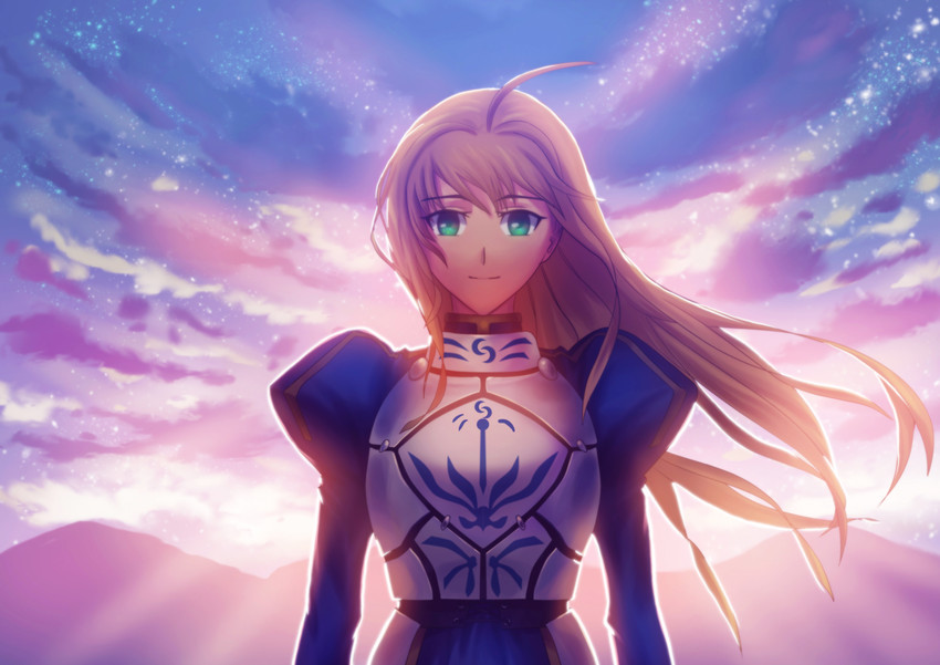 artoria pendragon and saber (fate and 1 more) drawn by fateline_alpha
