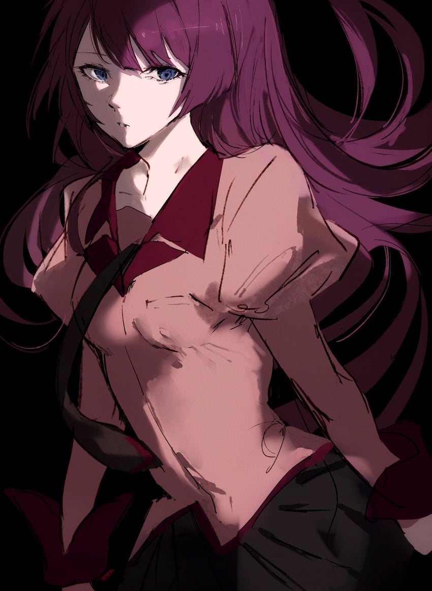 senjougahara hitagi (monogatari and 1 more) drawn by moku_(muooku)