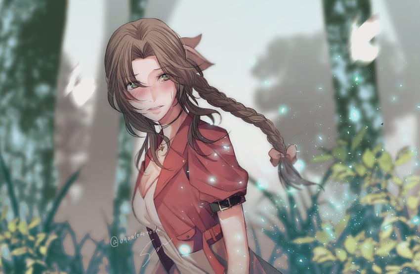 aerith gainsborough (final fantasy and 3 more) drawn by yuu_crazy_doll_sae
